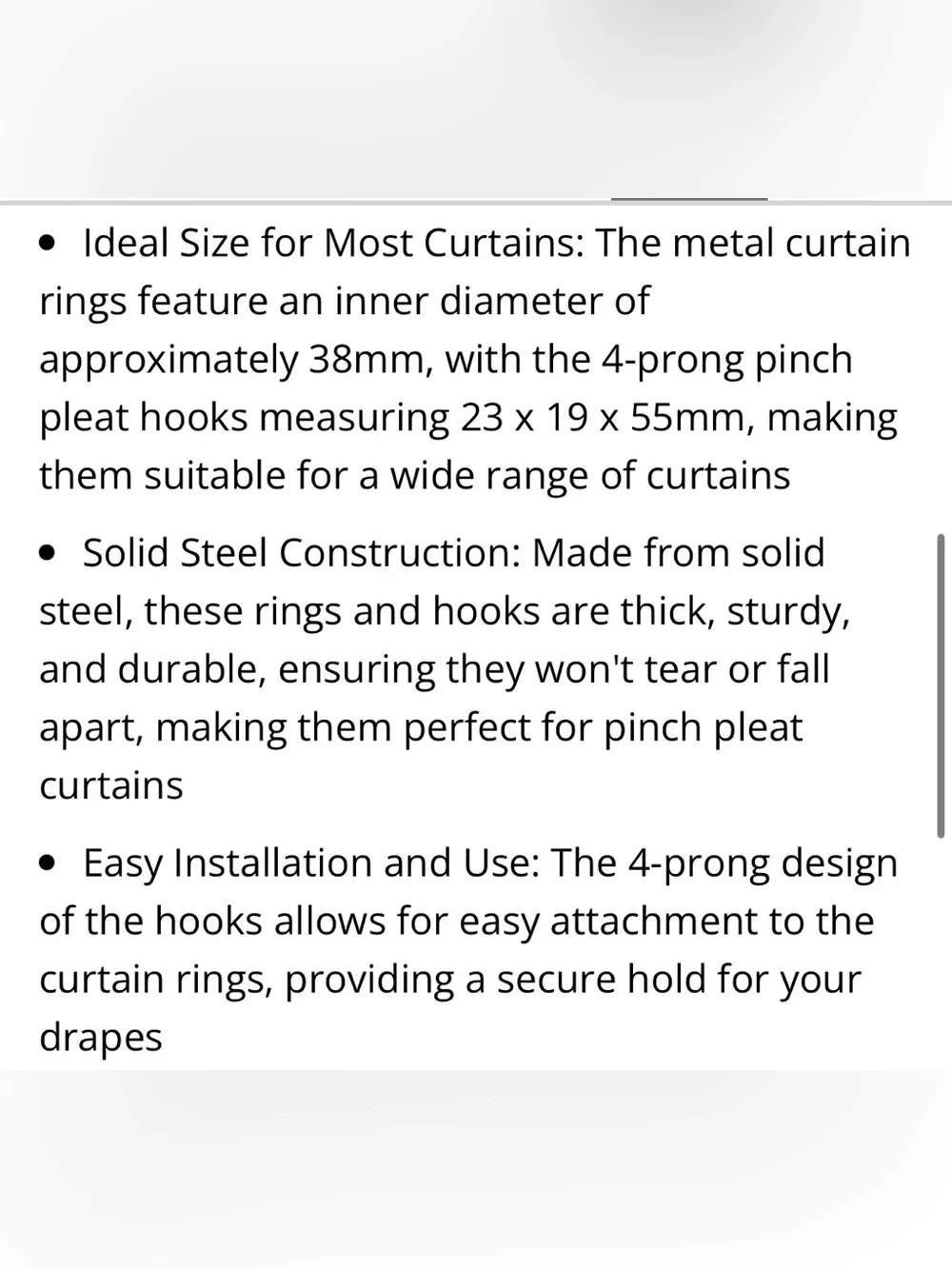 Metal Rings for Curtain Drapery or Shower BLACK SILVER 60pc.